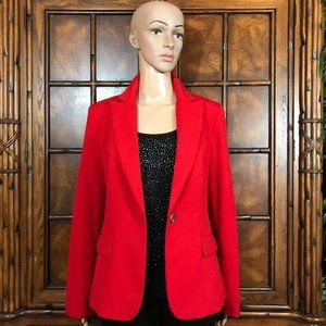 Jones New York Scarlet Modern Woven Stretch Blazer